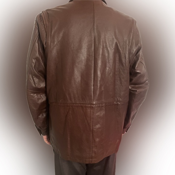 Vintage Genuine leather vintage mens jacket size L - Picture 3 of 12